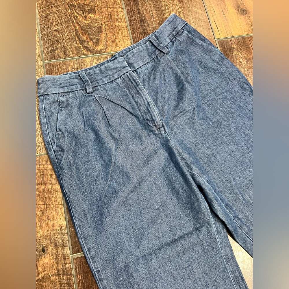 Talbots Weston Pant Soft Denim Jeans Super Wide Leg Trousers High Waist - Picture 7 of 8